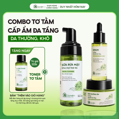 Bộ Chăm Sóc Da 3 Bước Sữa Rửa Mặt Làm Sạch Sâu Serum Kem Dưỡng Cấp Ẩm Cho Mọi Loại Da Cỏ Mềm