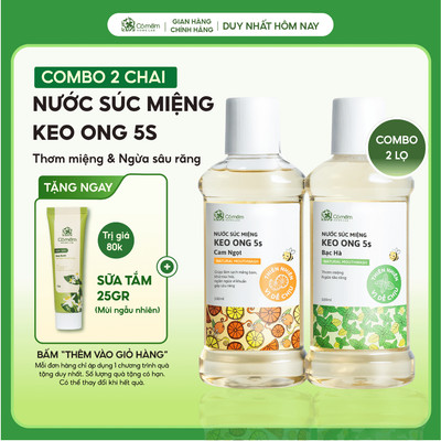 Combo 2 Chai Nước Súc Miệng Giảm Hôi Nhiệt Miệng Ngừa Sâu Răng Hiệu Quả Cỏ Mềm