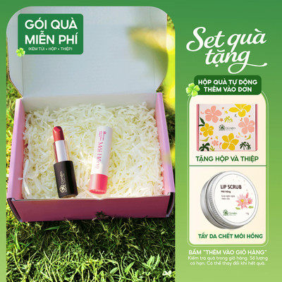 [Set Son Môi Quà] - Combo Son Màu và Son Dưỡng Cỏ Mềm | Hộp quà tặng người yêu, mẹ, vợ, cô giáo