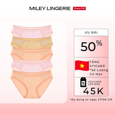 [LIVE] Combo 5 Quần Lót Nữ Thun Lạnh Miley Lingerie Sợi Microfiber Cao Cấp Lưới 2 Bên Mềm Mại Kháng Khuẩn.