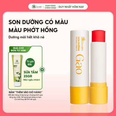 Son Dưỡng Môi Có Màu Gạo Hương Dâu Mềm Môi Ngăn Ngừa Nứt Nẻ Và Thâm Môi Cỏ Mềm 4,5g