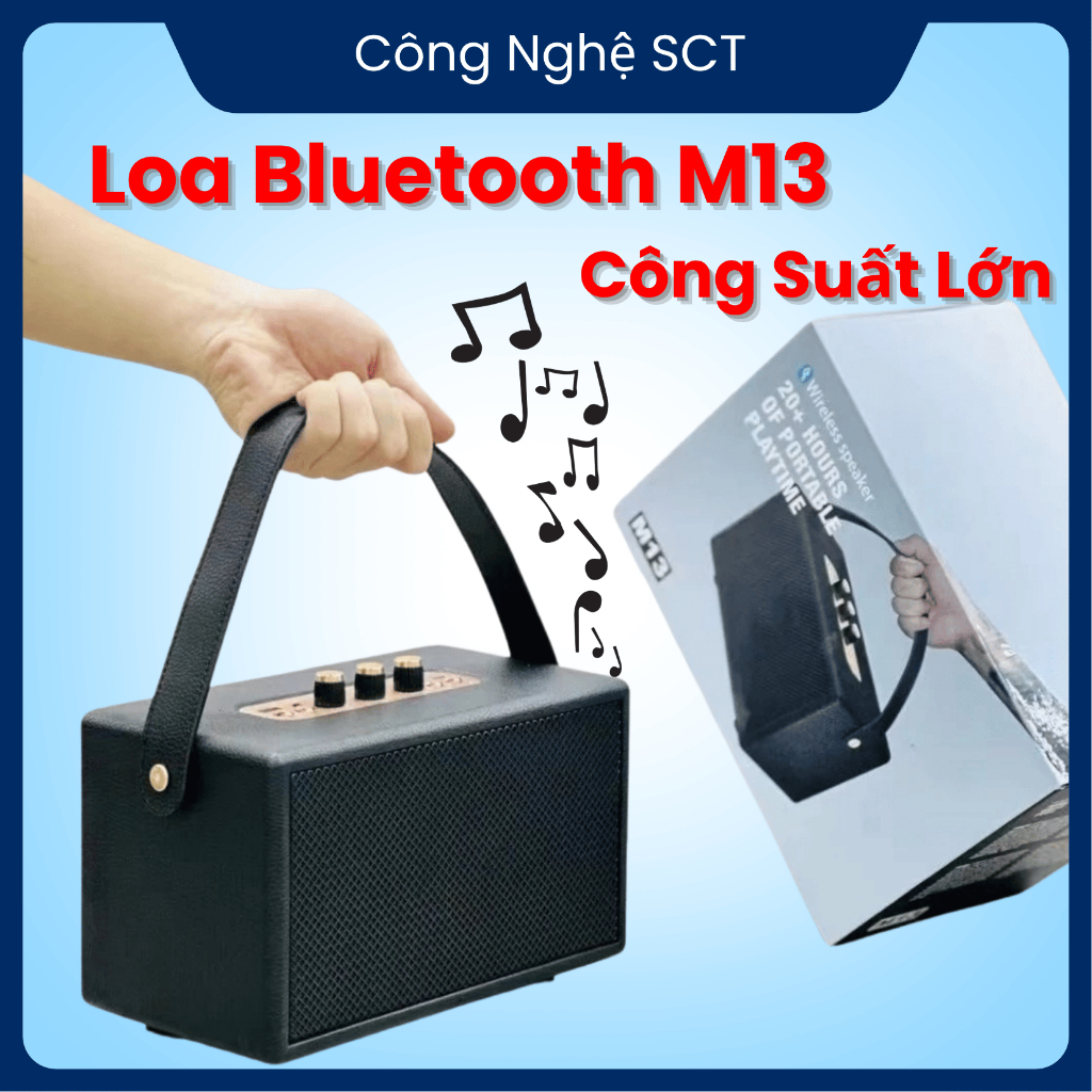 Loa Bluetooth M13 M600 M10 Pro – Loa Không Dây Pin Khỏe, Có Quai Cầm Chắc Chắn Phong Cách Cổ Điển | 