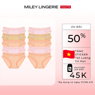 [LIVE] Combo 10 Quần Lót Nữ Thun Lạnh Miley Lingerie, Sợi Microfiber Cao Cấp, Lưới 2 Bên Mềm Mại, Co Dãn