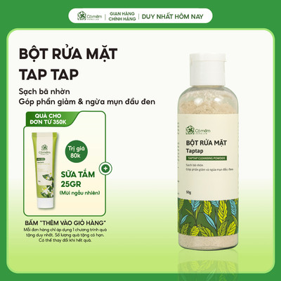 Bột Rửa Mặt Taptap Giảm Mụn Ẩn Mụn Đầu Đen Cỏ Mềm 50g
