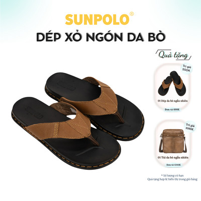 Dép kẹp nam da bò SUNPOLO KEP013