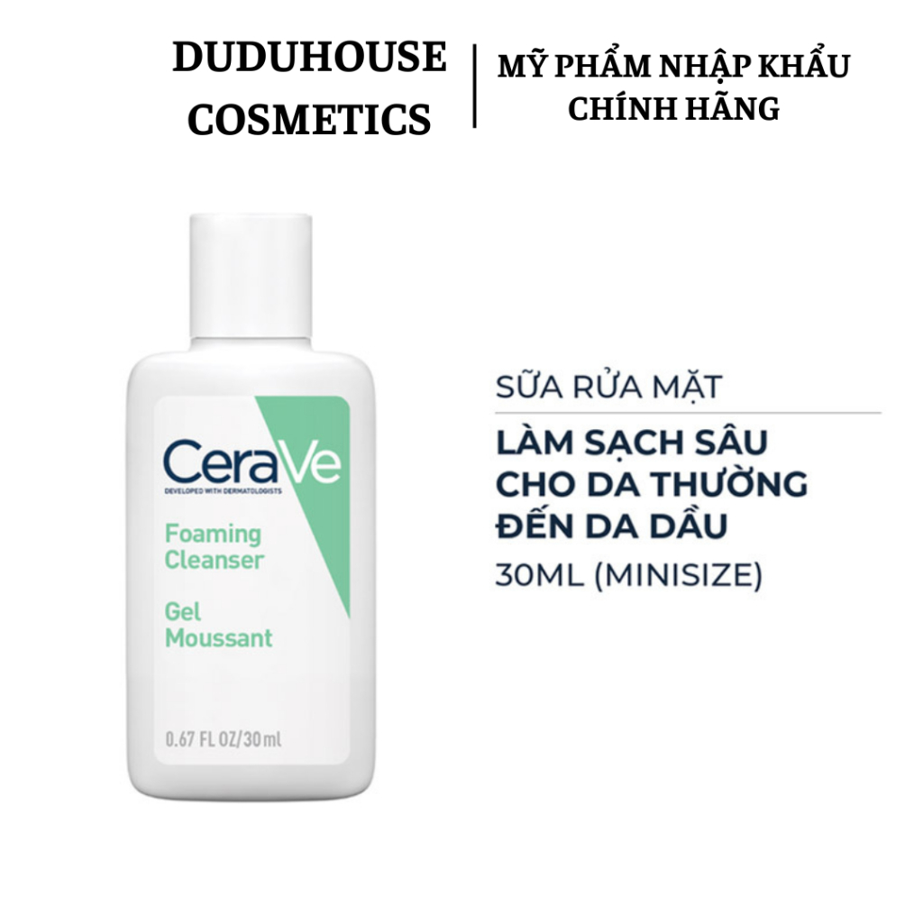 Sữa Rửa Mặt CeraVe Da Dầu  Foam Cleanser 30ml