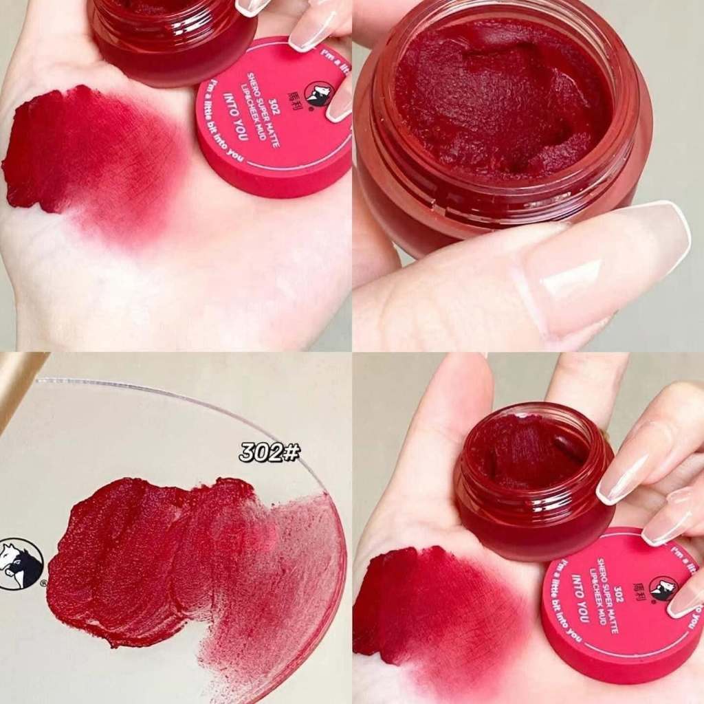 Son Kem Bùn Dạng Hũ INTO YOU Shero Super Matte Lip & Cheek Mud 5g 302 đỏ nhung