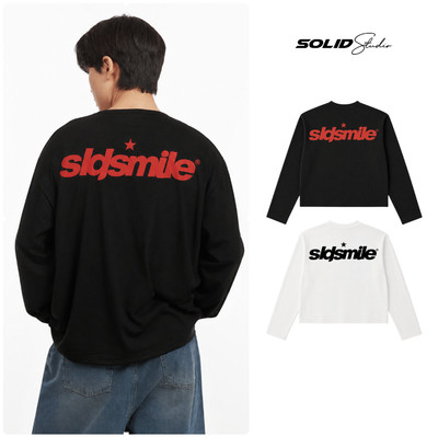 Áo Thun Boxy Tay Dài In ''SLDSmile'' Solid Studio Local Brand Unisex Nam Nữ Oversize - TS77