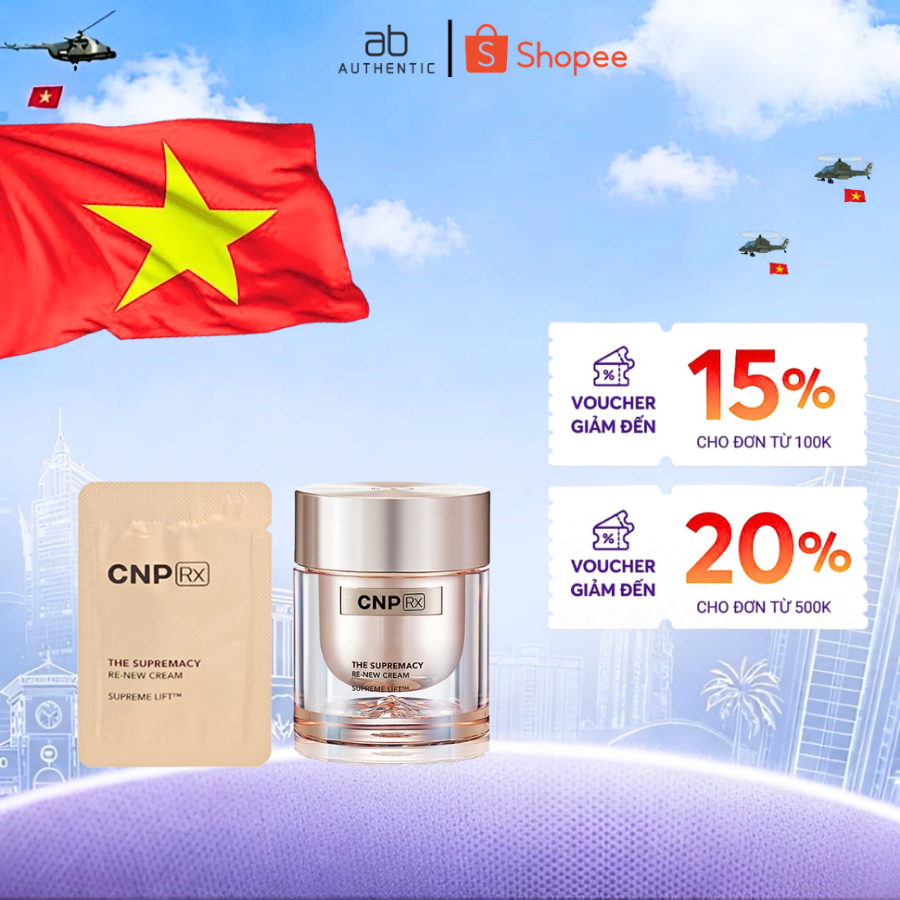 [ Top 1 bán chạy] Combo 10 Gói Sample Kem dưỡng CNP RX vàng trẻ hoá da Supremacy Re-new Cream- AB Authentic