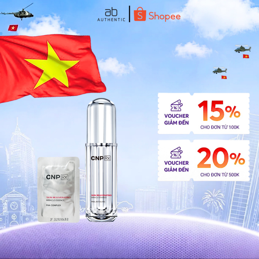 [Top 1 bán chạy] Combo 10 Gói Sample Tinh chất dưỡng trắng CNP Rx Skin Rejuvenating Miracle Essence - AB Authentic