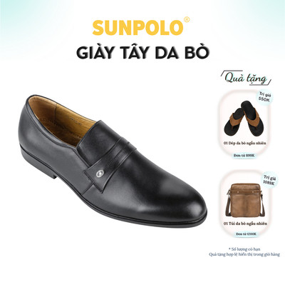 [ Xả kho ] Giày tây nam Da bò cao cấp SUNPOLO giày đi làm văn phòng, công sở đế cao 3cm KT0531DN