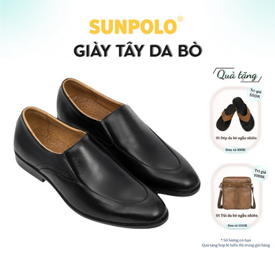 [ Xả kho ] Giày tây nam Da bò cao cấp SUNPOLO giày đi làm công sở đế cao 3cm KT0540