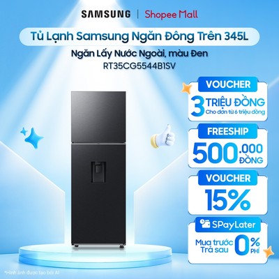Tủ Lạnh Samsung Ngăn Đông Trên 345L RT35CG5544B1SV - Ngăn Lấy Nước Ngoài, màu Đen