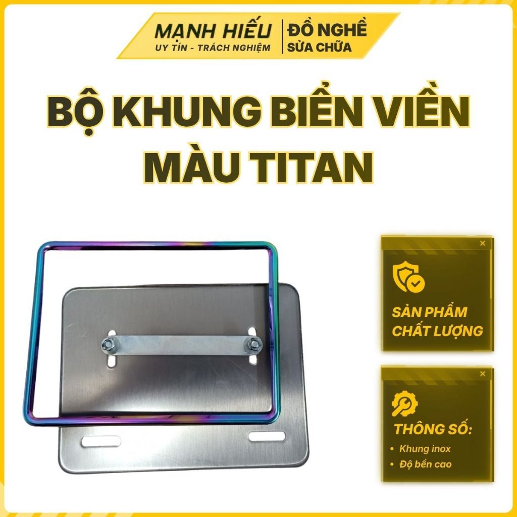 Bộ Khung Biển Số Mica + Ốp Viền Biển 7 Màu Titan Đầy Đủ Cực Đẹp