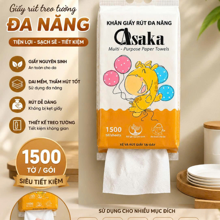 GIẤY RÚT TREO TƯỜNG ĐA NĂNG OSAKA – 1500 TỜ, TIỆN LỢI CHO MỌI GÓC NHÀ