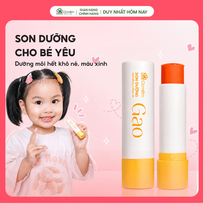 Son Dưỡng Môi Cho Bé Có Màu Gạo Hương Cam Dưỡng Môi Mềm Mại Cải Thiện Thâm Môi Cỏ Mềm 4,5g