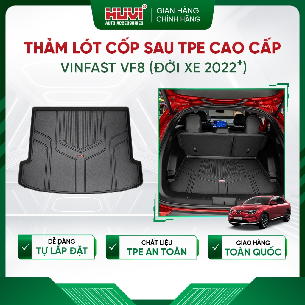 Thảm lót cốp ô tô Vinfast VF8 2022-2026 bảo vệ khoan cốp Huvi
