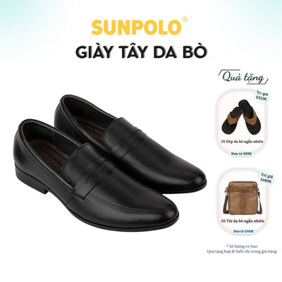 [ Xả kho ] Giày tây nam Da bò SUNPOLO đi làm văn phòng, công sở đế cao 3cm SPH212