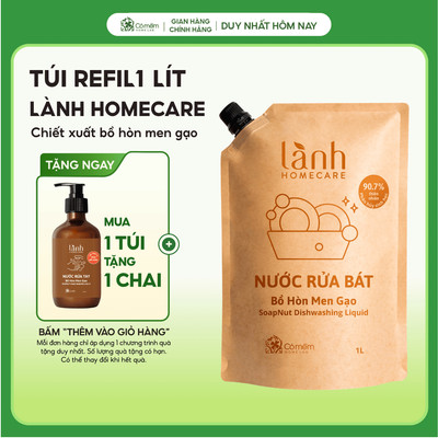 [MUA 1 TẶNG 1] Túi Nước Lau Nhà Lau Bếp Rửa Tay Rửa Bát Lành HomeCare Chăm Sóc Nhà Cửa Cỏ Mềm 1 Lít