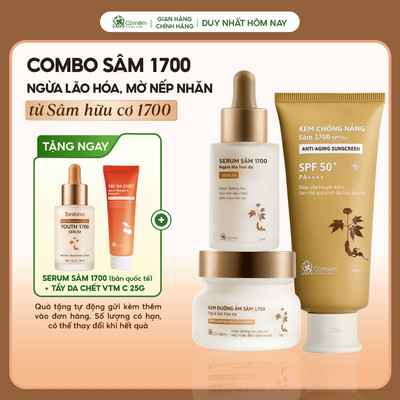 Bộ Chăm Sóc Da 3 Bước Kem Dưỡng Serum Sâm Và Kem Chống Nắng Sâm 1700 Cỏ Mềm