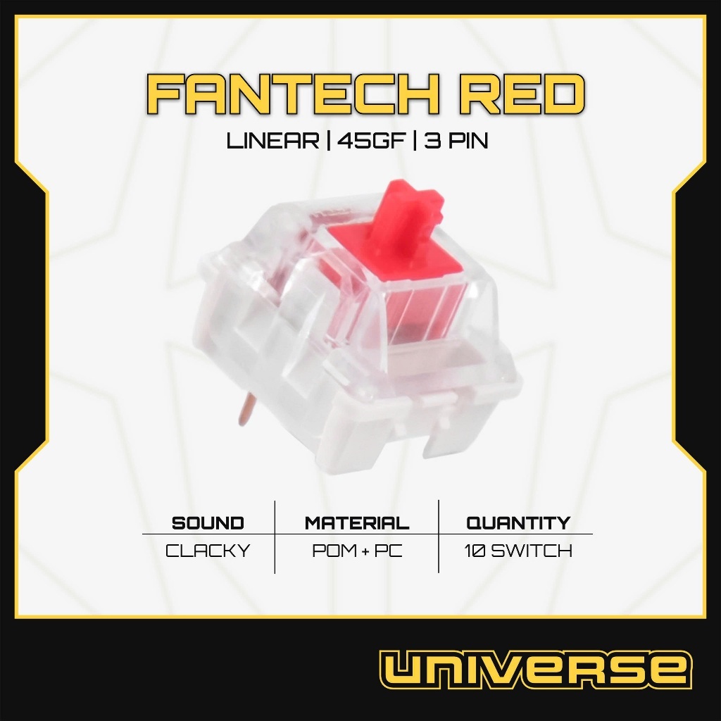 10 Switch Fantech Red Switch Linear 45g 3 Pin POM + PC Công Tắc Bàn Phím Cơ Bàn Phím Universe