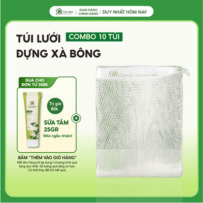 [Combo 10 Túi]Túi Lưới Đựng Xà Bông Tắm Tạo Bọt Tiện Lợi Có Dây Rút Cỏ Mềm 2g