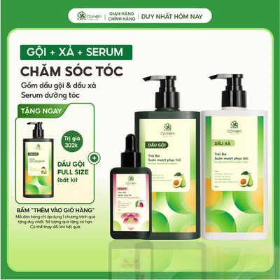 Trọn Bộ Chăm Sóc Tóc Chuyên Sâu Gội Xả Serum Phục Hồi Tóc Hư Tổn Gãy Rụng Dưỡng Tóc Chắc Khoẻ Cỏ Mềm