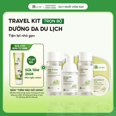 Set Mỹ Phẩm TravelKit Skincare Chăm Sóc Mọi Loại Da Tơ Tằm Rau Má Cỏ Mềm