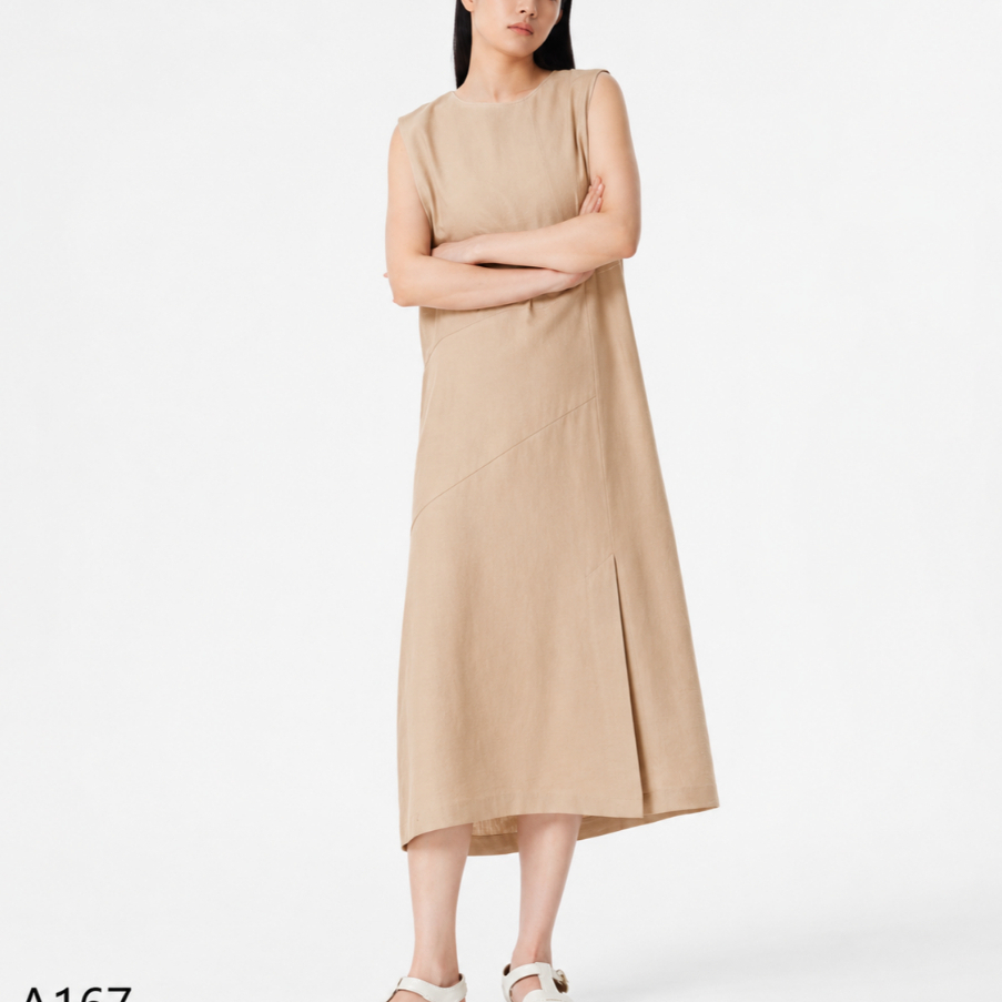 ViS Store - Đầm linen suông dáng dài thanh lịch