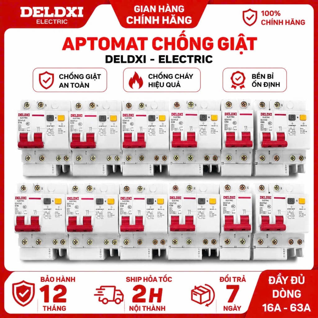 Aptomat chống giật RCBO DELIXI chất lượng cao.[ HÀNG DELIXI CHÍNH HÃNG]