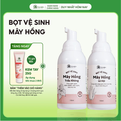 Bọt vệ sinh phụ nữ Mây Hồng Chiết Xuất Thiên Nhiên Cỏ Mềm 150ml