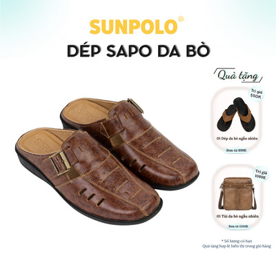 Dép Sabo Giày Sục Nam Da Bò SUNPOLO SPO005