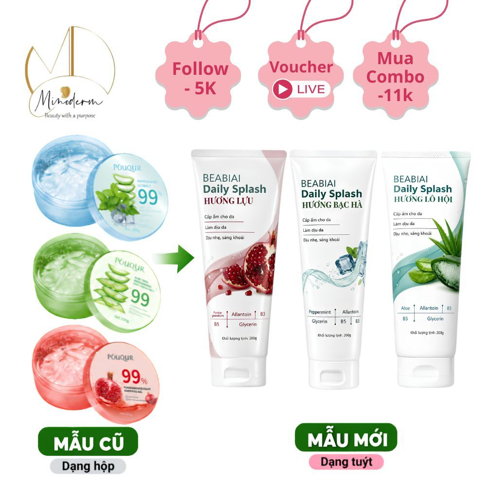 Ảnh 4 của Gel dưỡng nha đam BEABIAI DAILY SPLASH Cấp Ẩm, Làm Dịu, Làm Mát, Phục Hồi Da Hiệu Quả 200g
