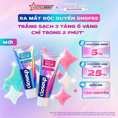 [HANNAH LIVESTREAM] Combo 2 Kem Đánh Trắng Răng Closeup White Now Pro Whitening Peroxide Sạch 3 Tầng Vết Ố 85G
