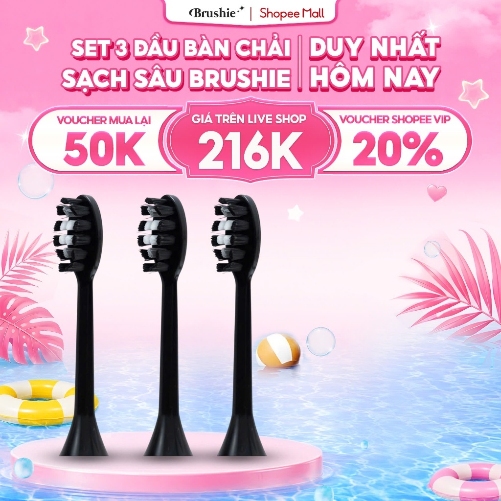 Set 3 đầu bàn chải sạch sâu cho bàn chải Brushie Promax,PK
