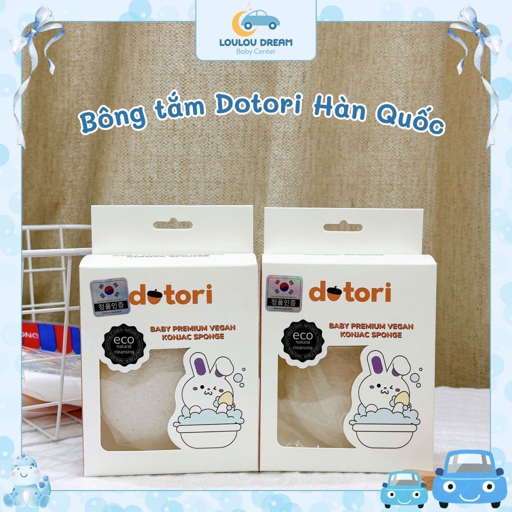 Bông tắm Dotori hữu cơ Hàn Quốc siêu mềm an toàn cho bé