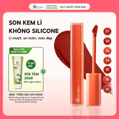 Son Kem Nhung Lì Mượt Không Silicone Màu Đẹp Từ Thiên Nhiên Phù Hợp Cho Môi Nhạy Cảm Cỏ Mềm 5gr