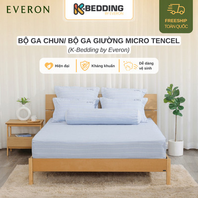 Bộ ga chun/ bộ ga giường drap giường K-Bedding by Everon chất vải Micro Tencel (Không bao gồm chăn)