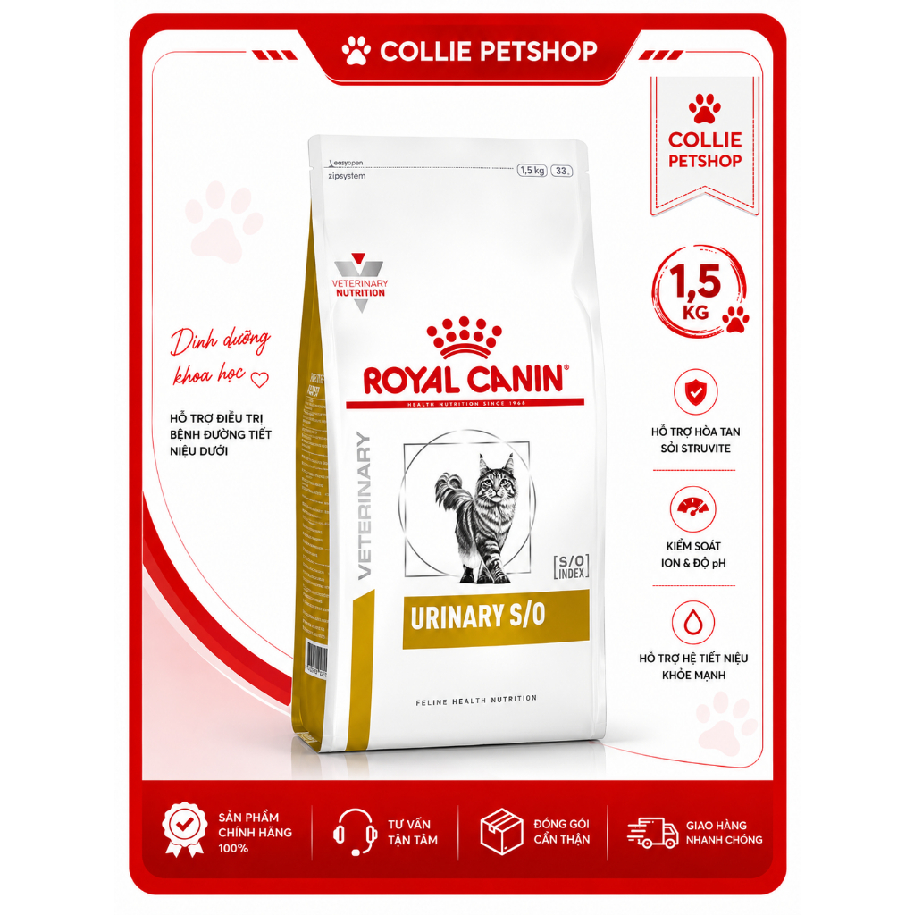 Thức Ăn Hạt Cho Mèo Royal Canin Urinary S/O Cho Mèo Sỏi Thận