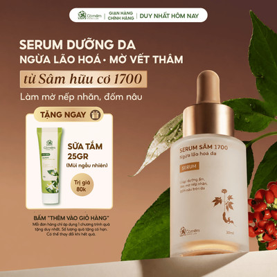 Serum Dưỡng ẩm da mặt Sâm 1700 Ngừa Lão Hoá da Giúp Mờ Nếp Nhăn Và Đốm Nâu Cỏ Mềm 30ml