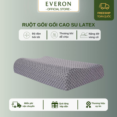 Ruột gối/ Gối Latex Cao Cấp EVERON Thoáng khí, mềm mại( Gối cao su giúp thư giãn, nhiều kích thước)