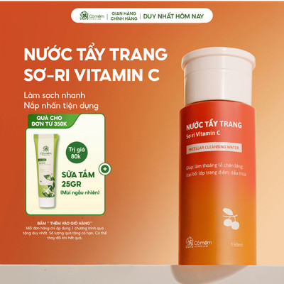 Nước Tẩy Trang Sơ-ri Vitamin C Giúp Làm Sạch Sâu Dưỡng Ẩm Làm Sáng Da Cỏ Mềm 150ml