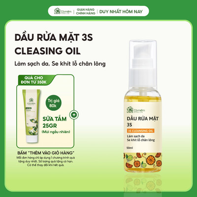 Dầu Tẩy Trang Rửa Mặt 3S Thiên Nhiên Giúp Sạch Sâu Se Khít Lỗ Chân Lông Cỏ Mềm 50ml