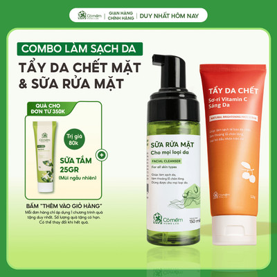 Combo Làm Sạch Da Loại Bỏ Tế Bào Chết Bọt Rửa Mặt Tẩy Da Chết Cỏ Mềm