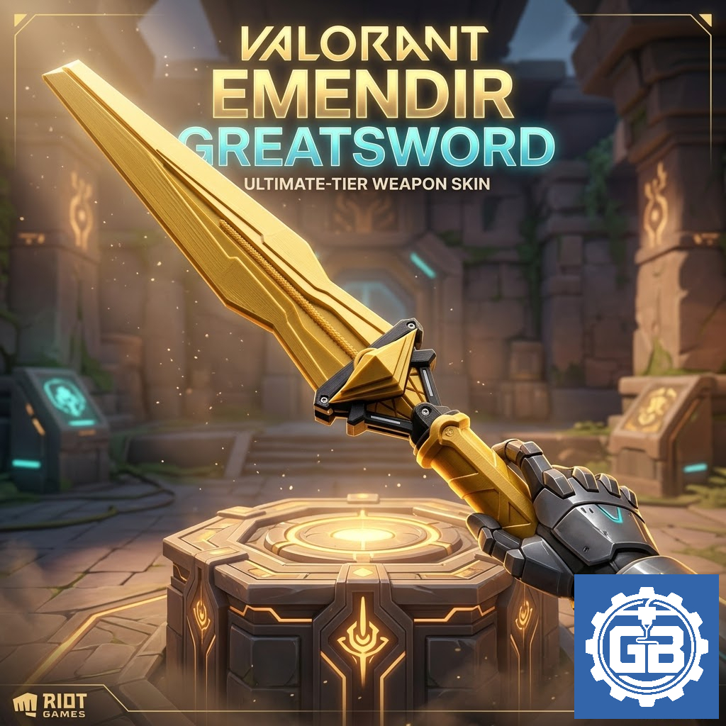 Đồ chơi kiếm Valorant Emendir Greatsword cosplay hóa trang trận giả trưng bày in 3d
