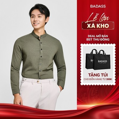 Sơ Mi Cổ Tàu BADASS Chất Đũi Thoáng Mát, Lịch Sự, Sang Trọng - STDOL419