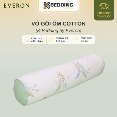 Vỏ gối ôm Hàn Quốc K-Bedding by Everon kích thước 80x100, chất vải 100% Cotton