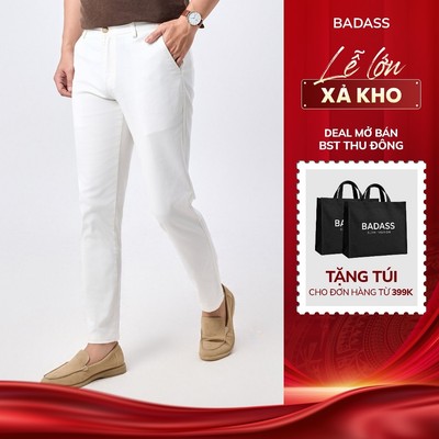 Quần Kaki Nam BADASS Tapered Fit Form Chuẩn Cạp Rời Hai Bên Tôn Dáng QKTTK702