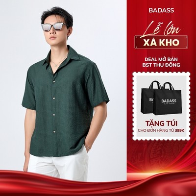 Áo Sơ Mi Nam Texture Tay Ngắn Form Regular Chất Liệu Lyocell Thoáng Mát Cao Cấp STNTK713