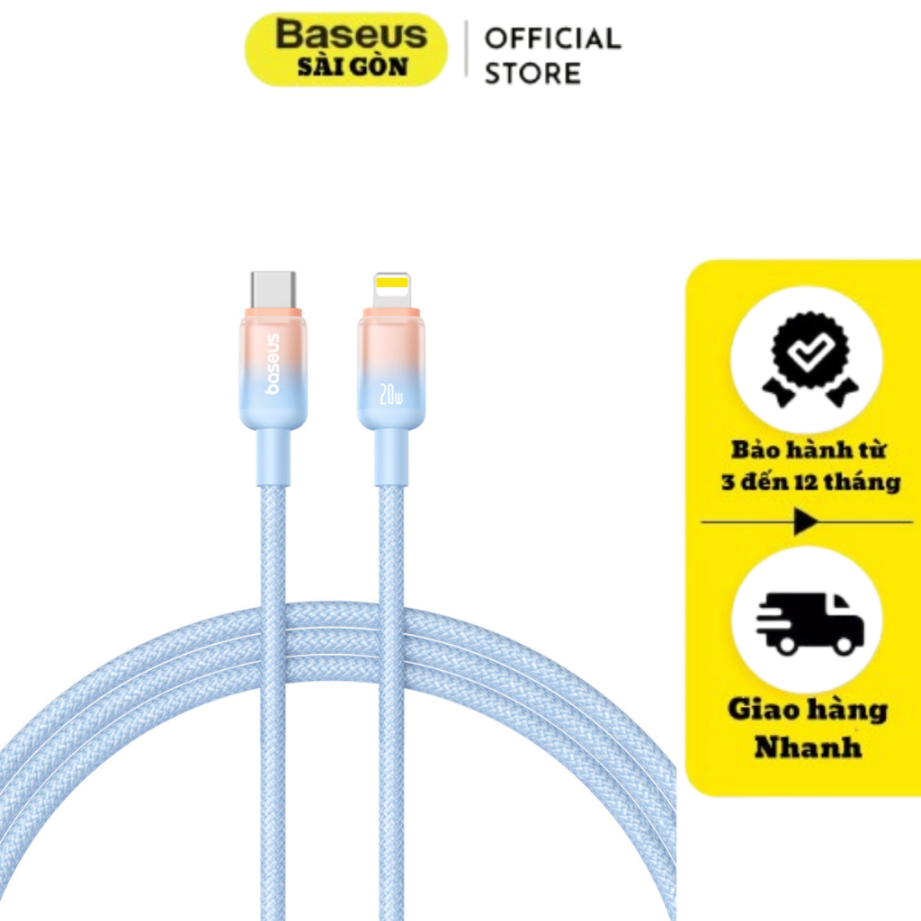 Cáp sạc nhanh Type C to L 20W Baseus Discolor Series Fast Charging Data Cable